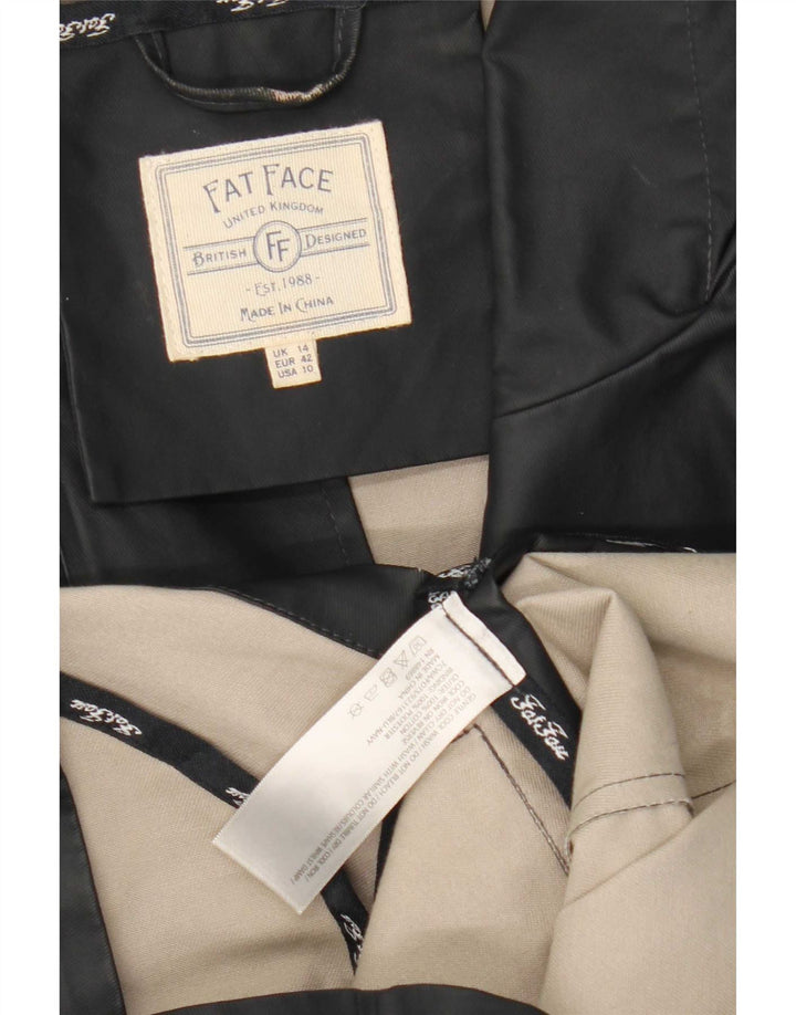 Fat Face Damen-Regenmantel mit Kapuze, UK 14, Größe L, Marineblau, Polyester