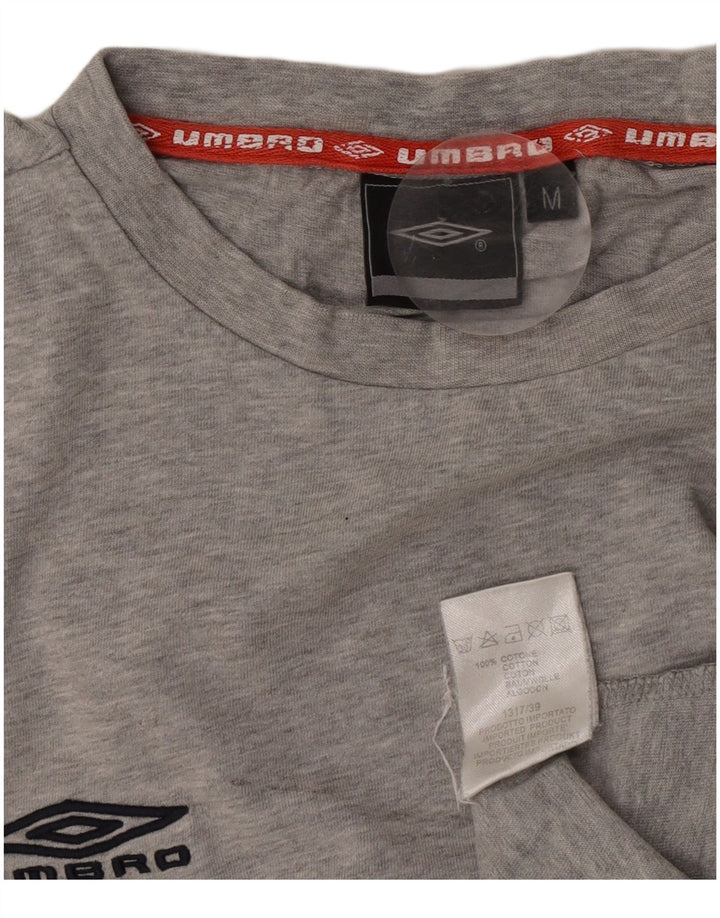 Umbro Herren-T-Shirt-Oberteil aus mittelgrau gesprenkelter Baumwolle