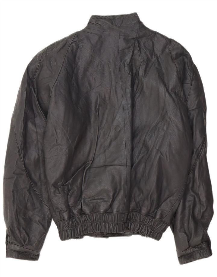 VINTAGE Herren Lederjacke UK 40 Großes graues Leder
