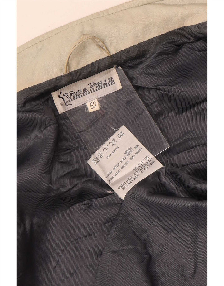 Vintage Damen Lederjacke IT 52 2XL Beige