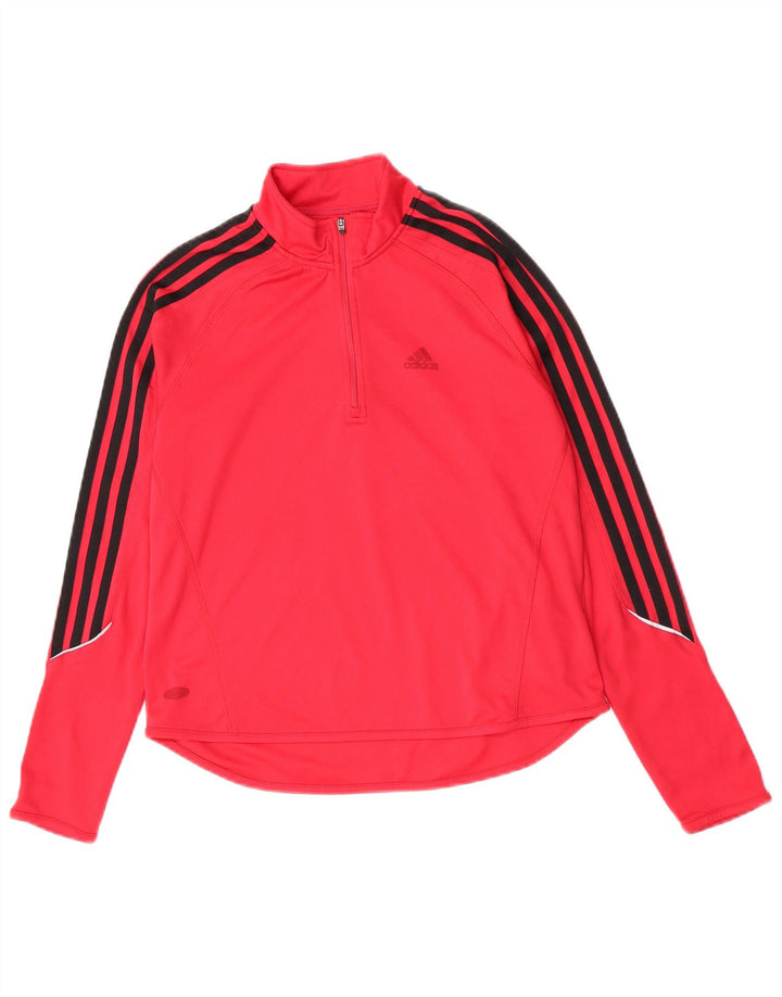Adidas Damen-Pullover-Trainingsanzugoberteil mit Reißverschluss und Halsausschnitt, UK 10, Größe S, rosa, Polyester