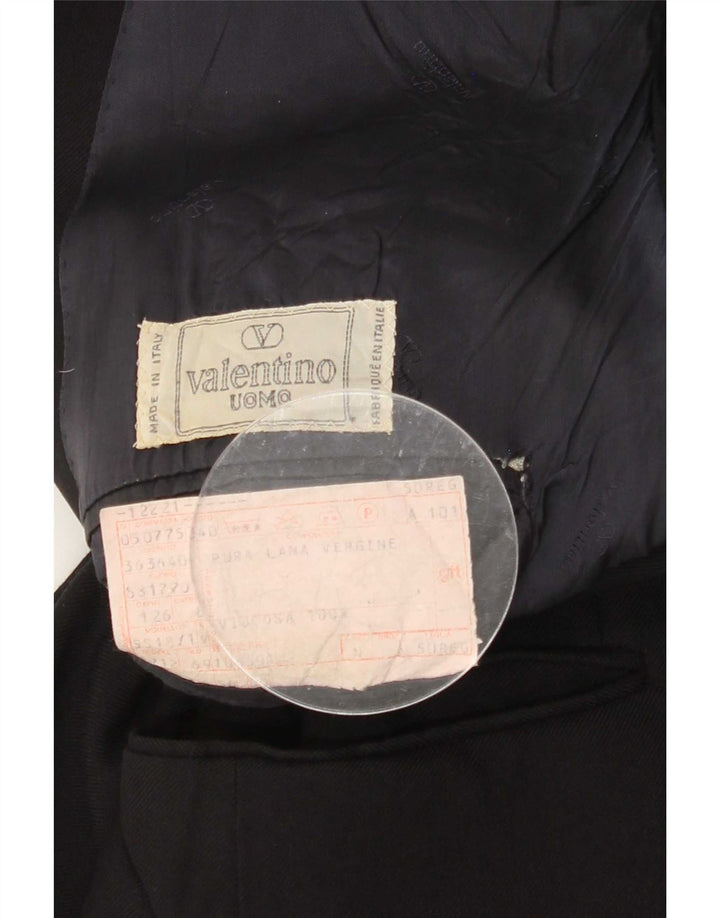 Valentino Herren-Blazer, zweireihig, IT 50, groß, schwarze Schurwolle