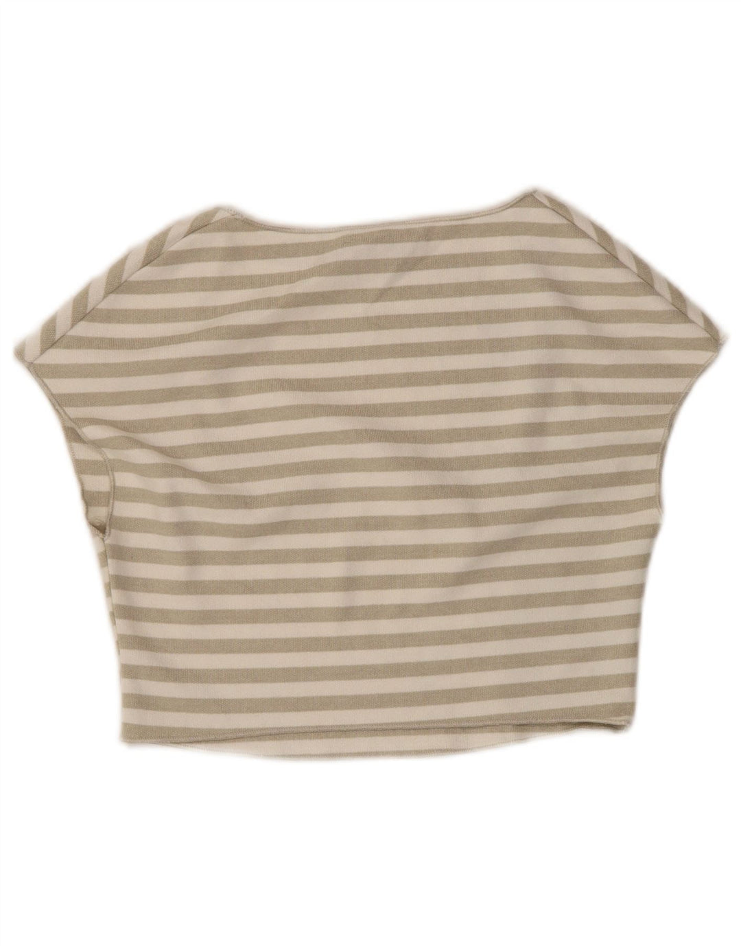 ZARA Damen Crop Top UK 12 Mittelweiß gestreift