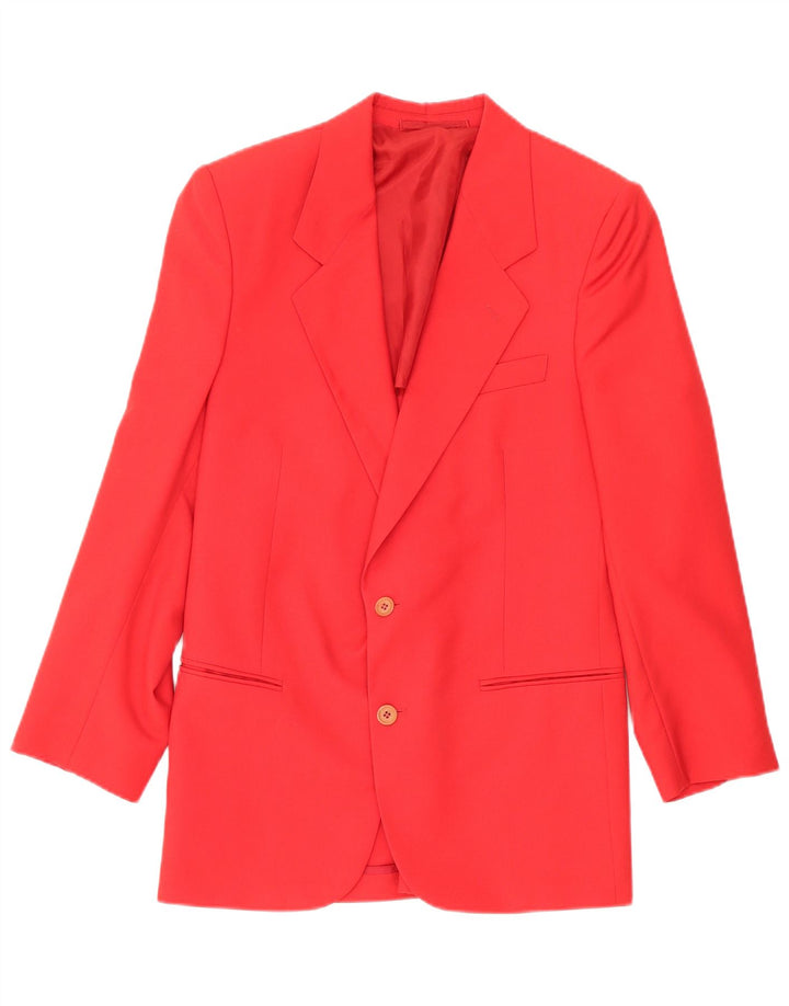 Tessuti Lanerossi Herren 2-Knopf-Blazerjacke UK 38 Mittelrote Schurwolle