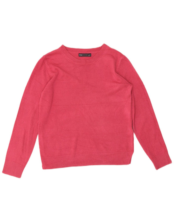 Marks & Spencer Damen-Pullover mit U-Boot-Ausschnitt, UK 12, Mittelrosa, Acryl