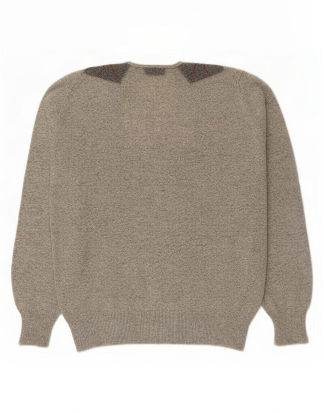 Vintage Herren V-Ausschnitt Pullover Pullover Klein Grau Argyle/Diamant