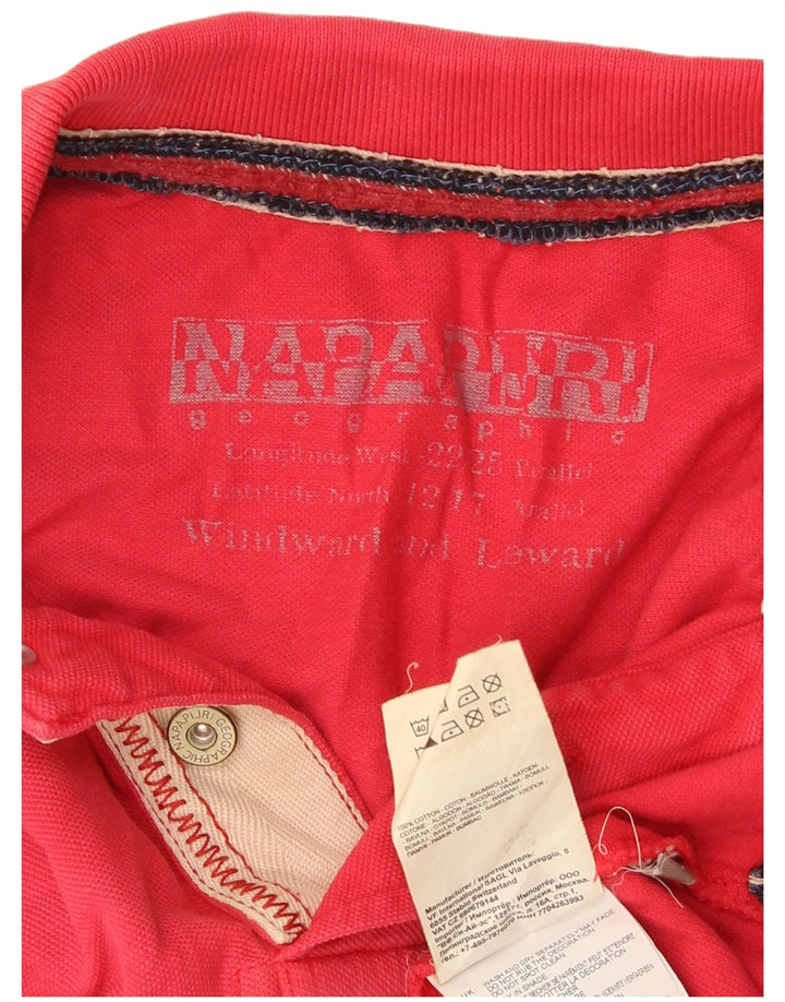 Napapijri Herren Poloshirt mit Grafik, Größe S, Rot