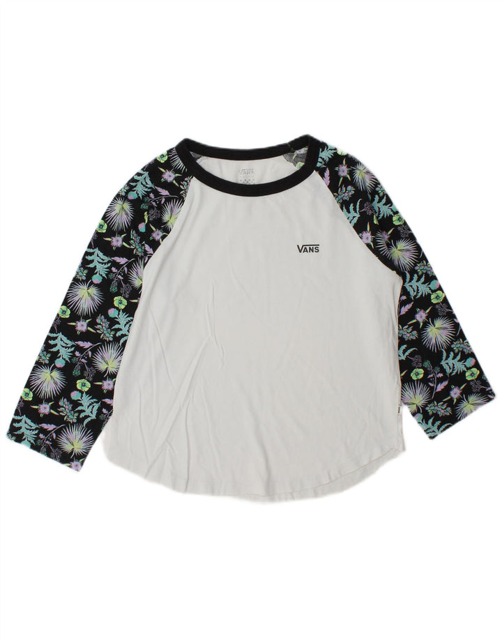 Vans Damen-Top mit 3/4-Ärmeln, UK 14, Mittelweiß, Farbblock