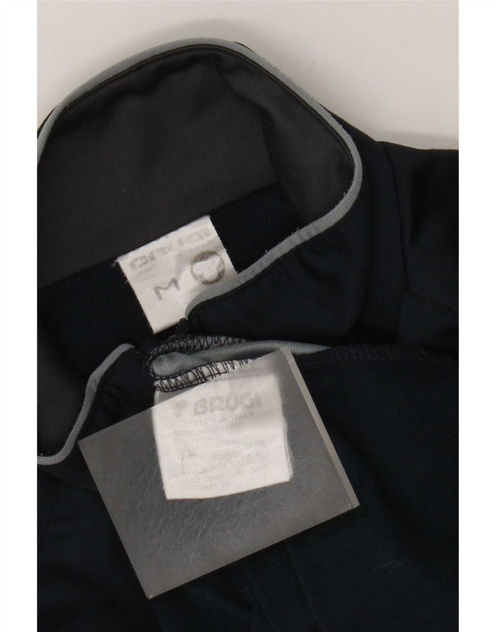 Brugi Herren-Trainingsanzug-Oberteil, mittleres marineblaues Farbblock-Polyester