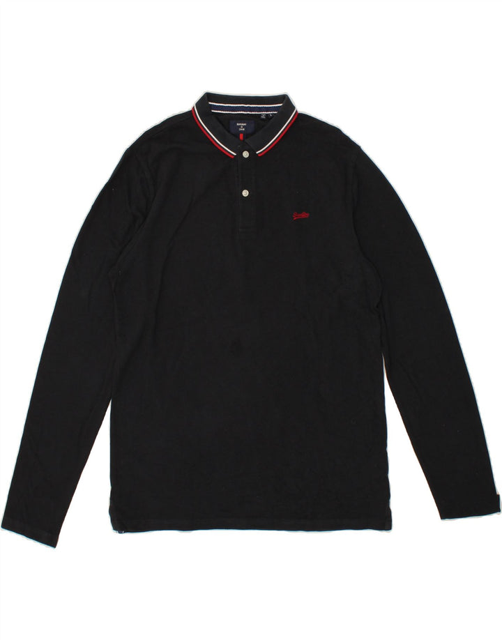 Mens Long Sleeve Polo Shirt Large Vintage Superdry and Second-Hand Superdry from Messina Hembry 