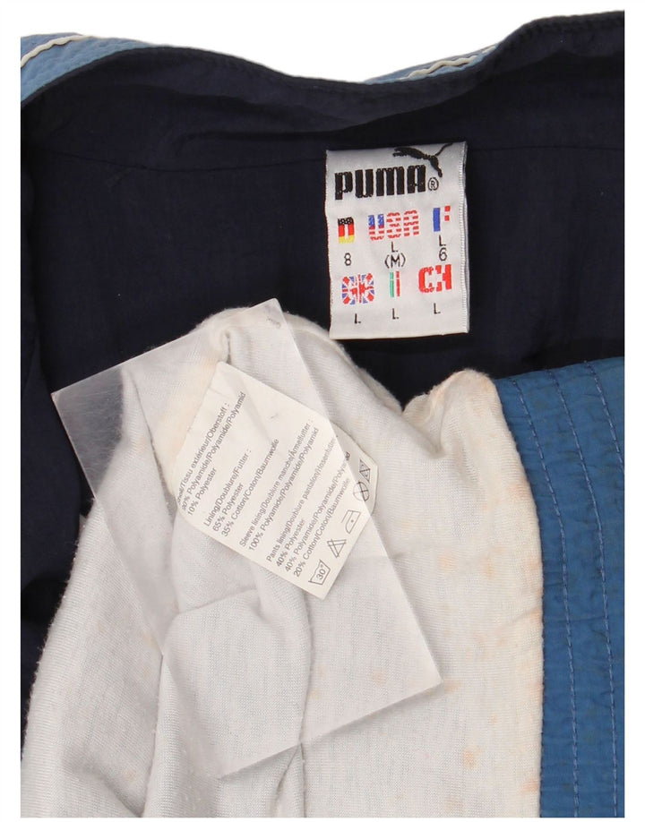 Puma Herren-Trainingsanzug-Top-Jacke, groß, blaues Colourblock-Polyamid