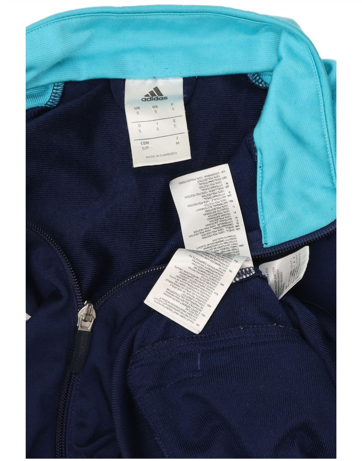 ADIDAS Herren-Trainingsanzug-Oberteil, Jacke, klein, marineblau, Farbblock-Polyester