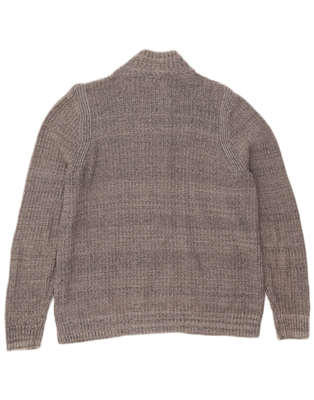 Marks & Spencer Herren-Pullover mit Reißverschluss, UK 38/40, Mittelgrau meliert