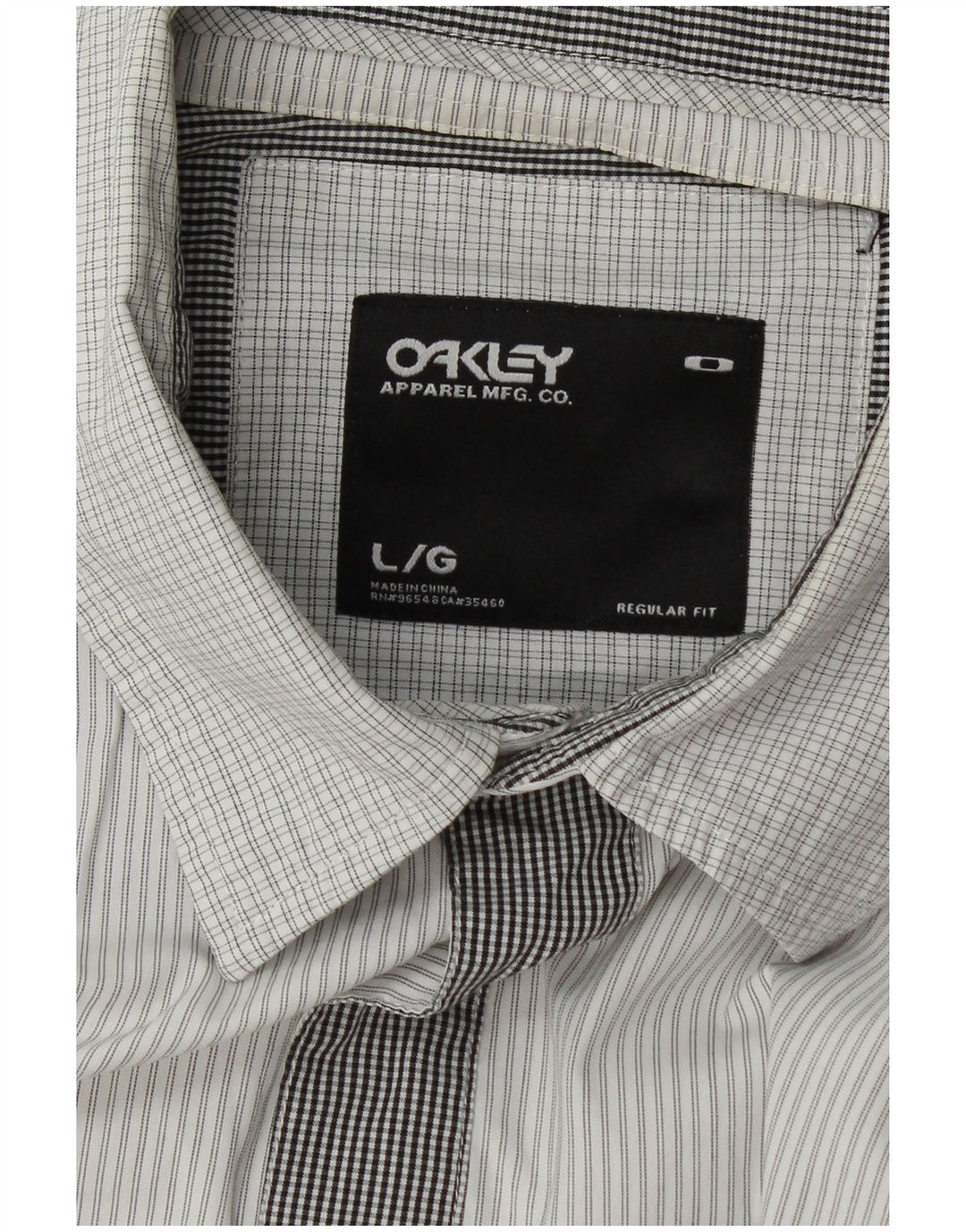 Oakley Herren-Hemd, groß, weiß, Patchwork