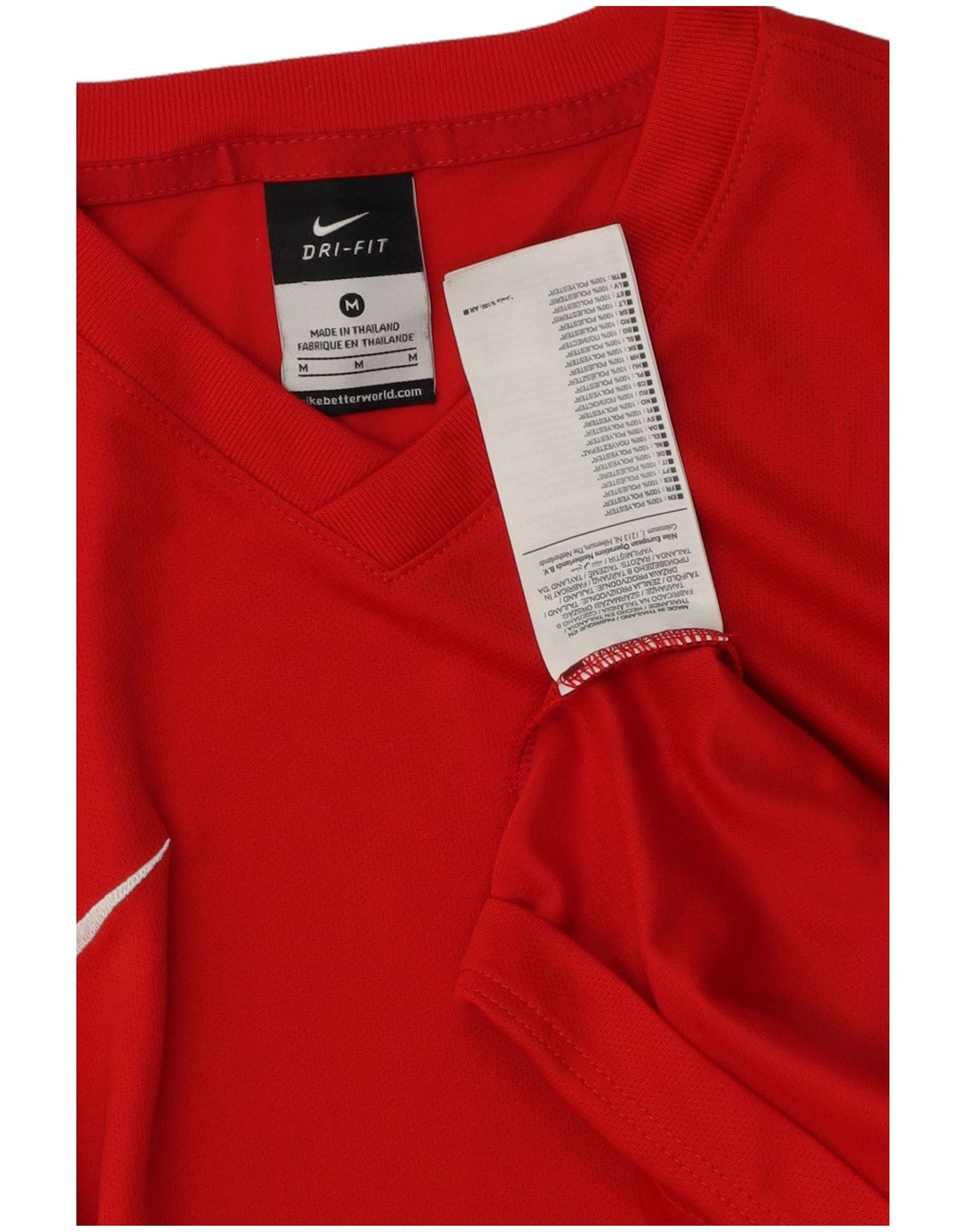 Nike Herren Dri Fit T-Shirt-Oberteil Mittelrotes Farbblock-Polyester