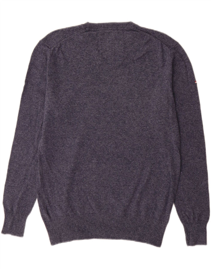 Superdry Herren-Pullover mit Rundhalsausschnitt, mittelmarineblaue Baumwolle