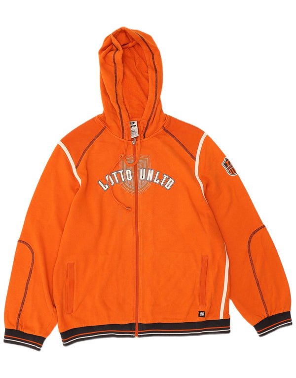 Lotto Jungen-Kapuzenpullover mit grafischem Reißverschluss, 15–16 Jahre, XL, Orange, Farbblock