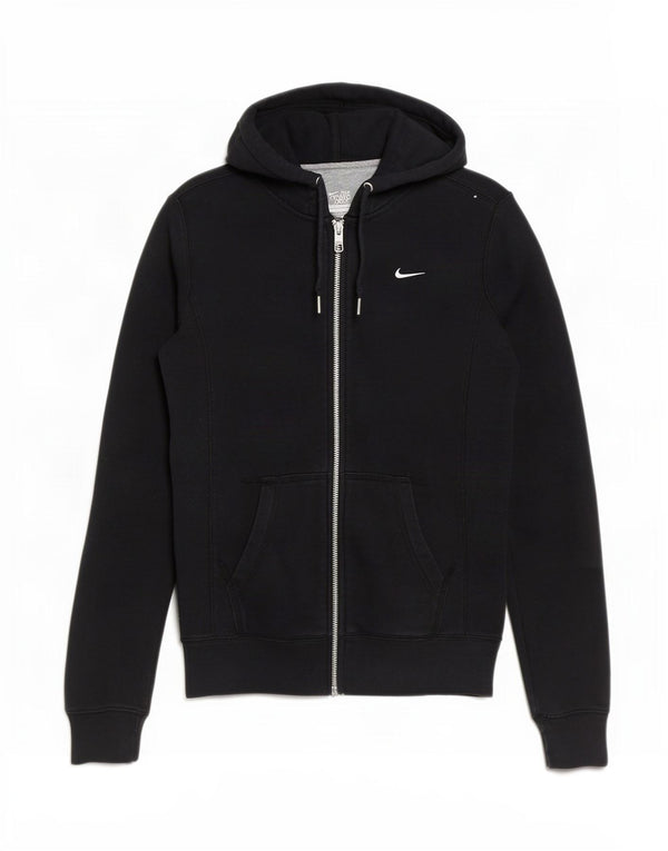 Nike Damen-Pullover mit übergroßem Reißverschluss und Kapuze, UK 6, XS, schwarze Baumwolle