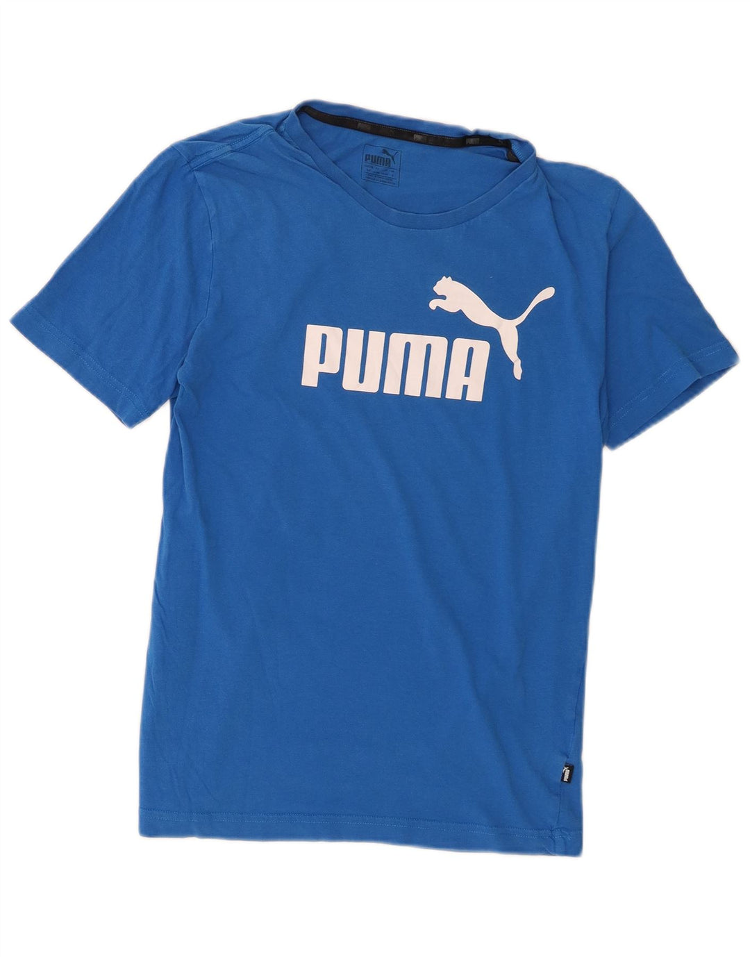 Puma Herren Graphic Graphic T-Shirt Top Small Blau Baumwolle