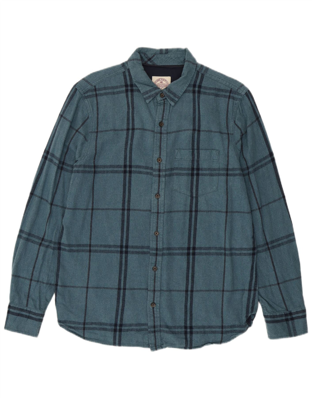 Fat Face Herren-Flanellhemd aus mittelblauer, karierter Baumwolle