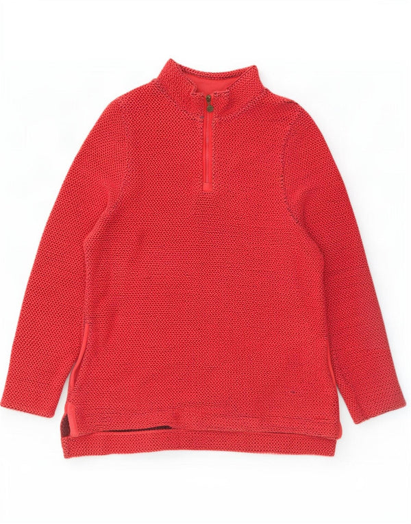 Weird Fish Damen-Sweatshirt mit Reißverschluss am Hals, UK 18, XL, rote Baumwolle