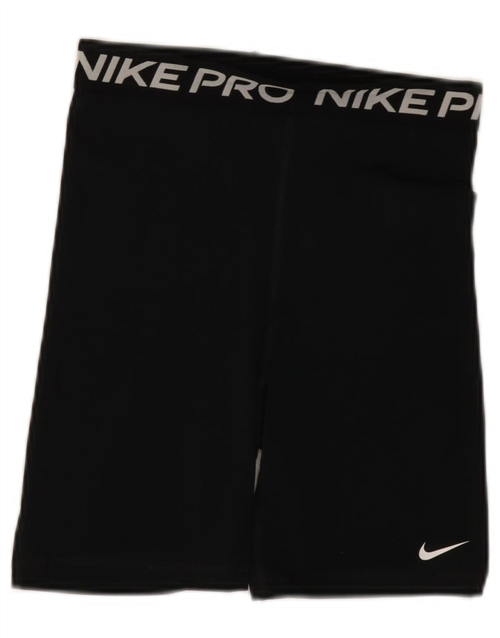 Nike Damen Dri Fit Graphic Sport Shorts UK 10 Small Schwarz Polyester