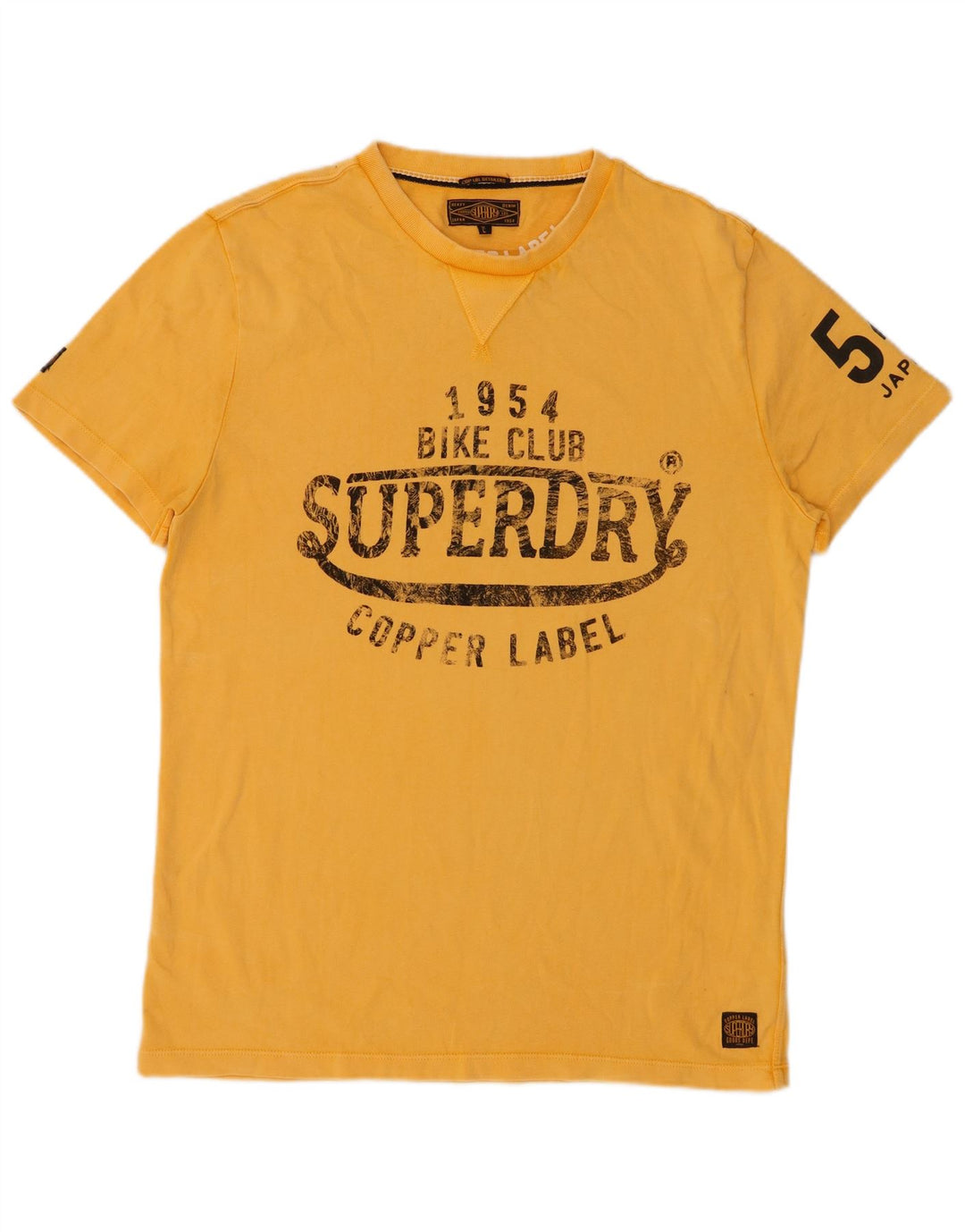 SUPERDRY Herren Grafik-T-Shirt-Oberteil XL aus gelber Baumwolle