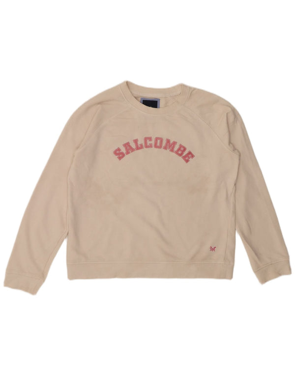 Crew Clothing Damen Salcombe Sweatshirt Pullover UK 14 Medium Off White