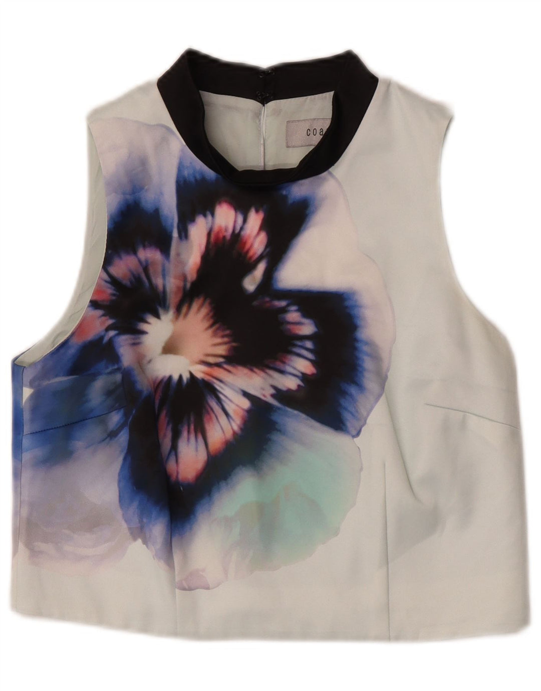 Kurzes, ärmelloses Blusenoberteil für Damen von Coast, UK 12, mittelgrünes, geblümtes Polyester