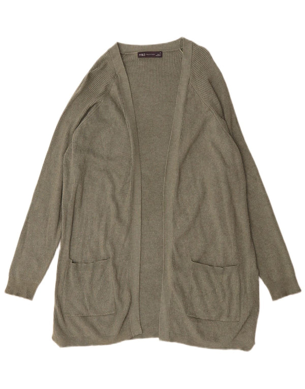 Marks & Spencer Offener Damen-Cardigan-Pullover UK 14 Mittelgrüne Viskose