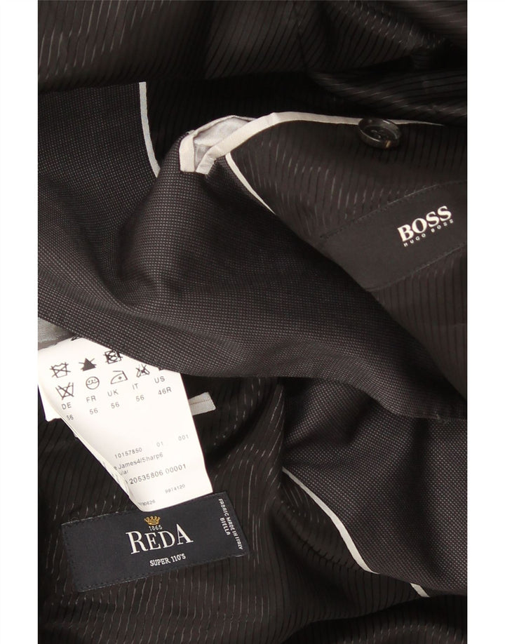 Hugo Boss Herren-Blazer mit 2 Knöpfen, EU 56, 3XL, graue Schurwolle