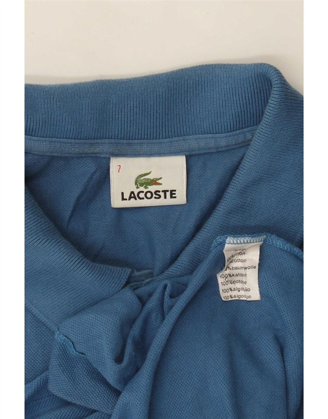 Lacoste Herren Poloshirt Größe 7 2XL Blaue Baumwolle
