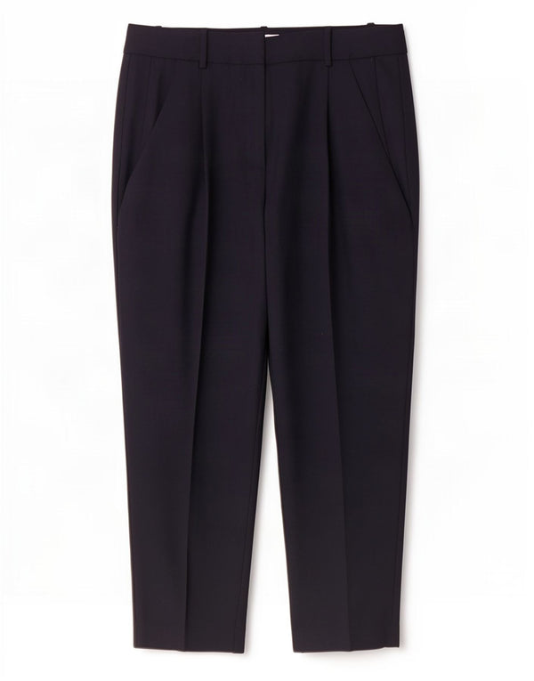 Reiss Damen Crop Tapered Anzughose UK 12 Medium W32 L26 Marineblaue Wolle
