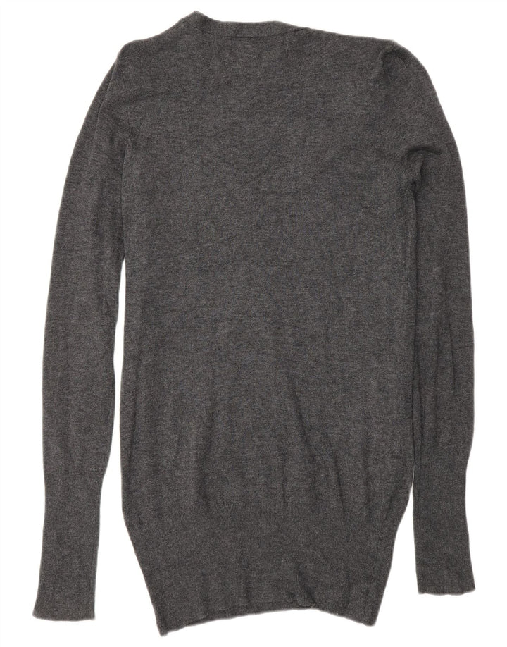 ZARA Damen-Pullover mit V-Ausschnitt, Gr. 12, Mittelgrau