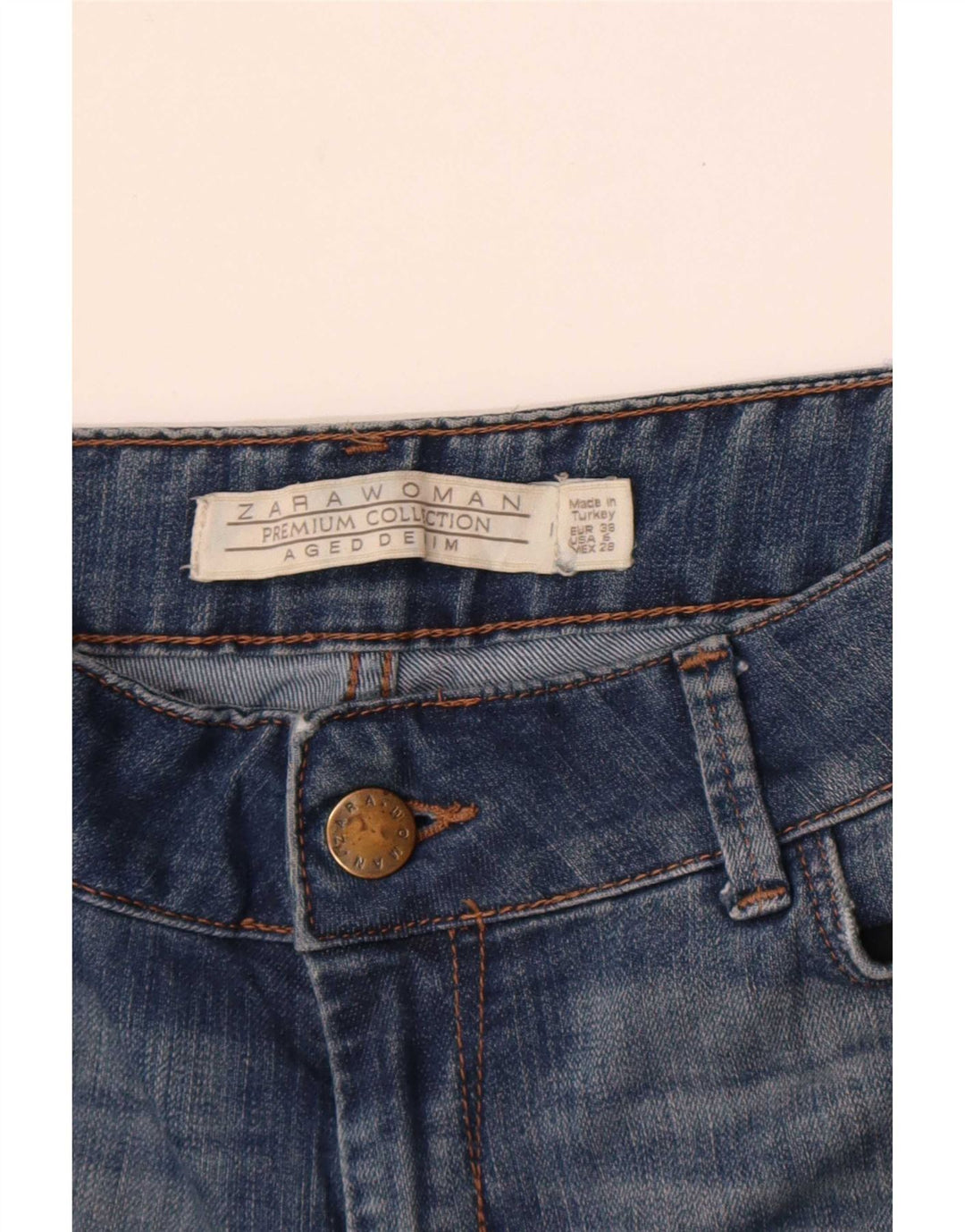 Zara Damen Schlagjeans EU 38 Small W28 L30 Blau