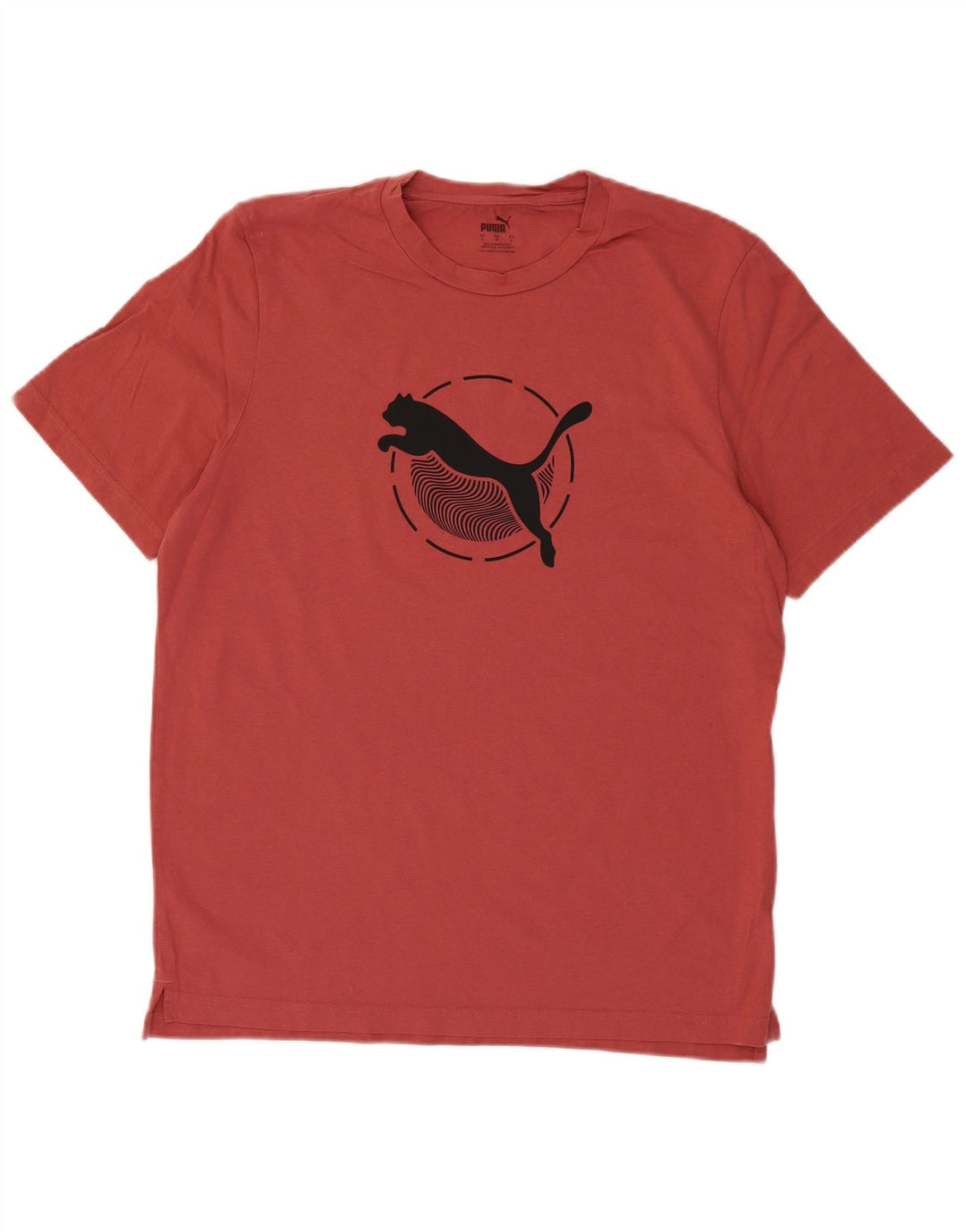 Puma Herren Grafik T-Shirt Top Große rote Baumwolle