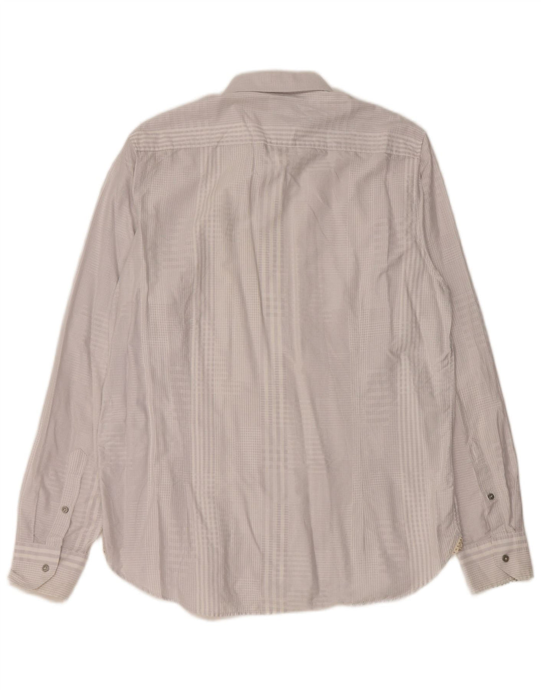 Ted Baker Herrenhemd, Größe 16,5, groß, graue Gingham-Baumwolle