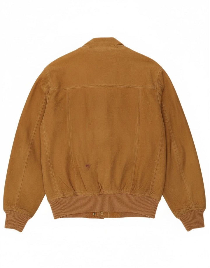 Maren Herren Wildleder Bomberjacke UK 40 Großes beiges Wildleder