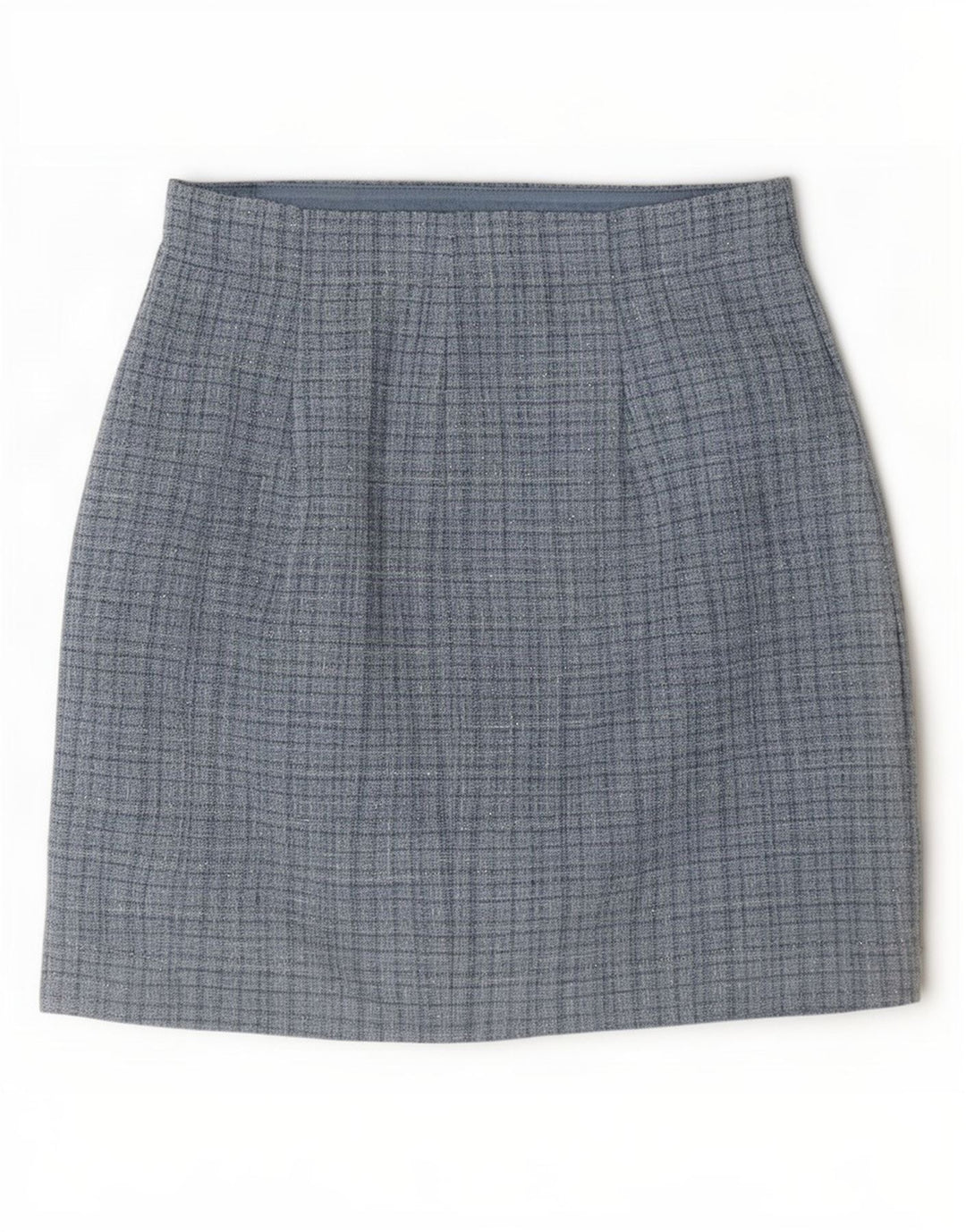 Guess Damen Minirock UK 10 Small W28 Blau kariertes Polyester