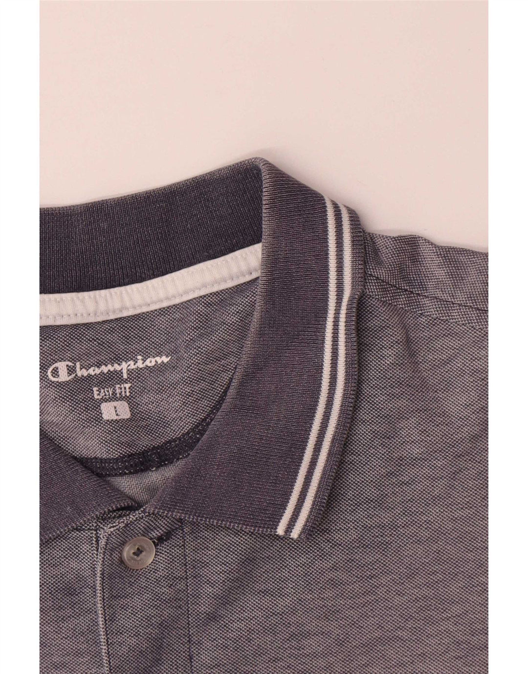 Champion Herren Easy Fit Poloshirt, groß, grau gestreift, Polyester