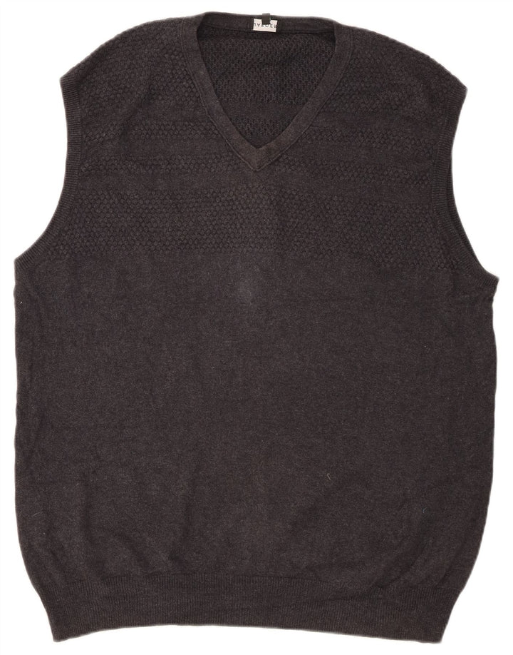 JAEGER Herren Weste Tank Top Large Grau Baumwolle