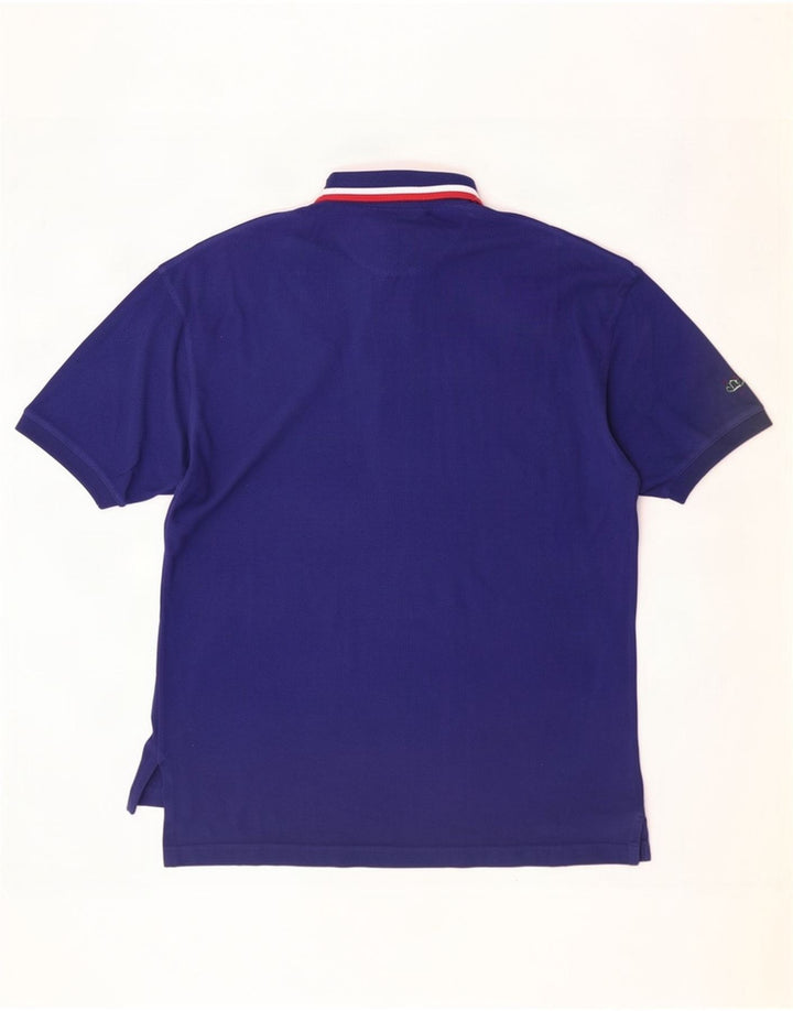 Izod Herren-Poloshirt aus mittelblauer, gestreifter Baumwolle