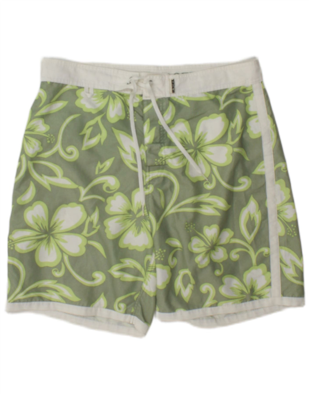 Sundek Herren-Badeshorts, groß, grünes Blumenmuster, Polyester