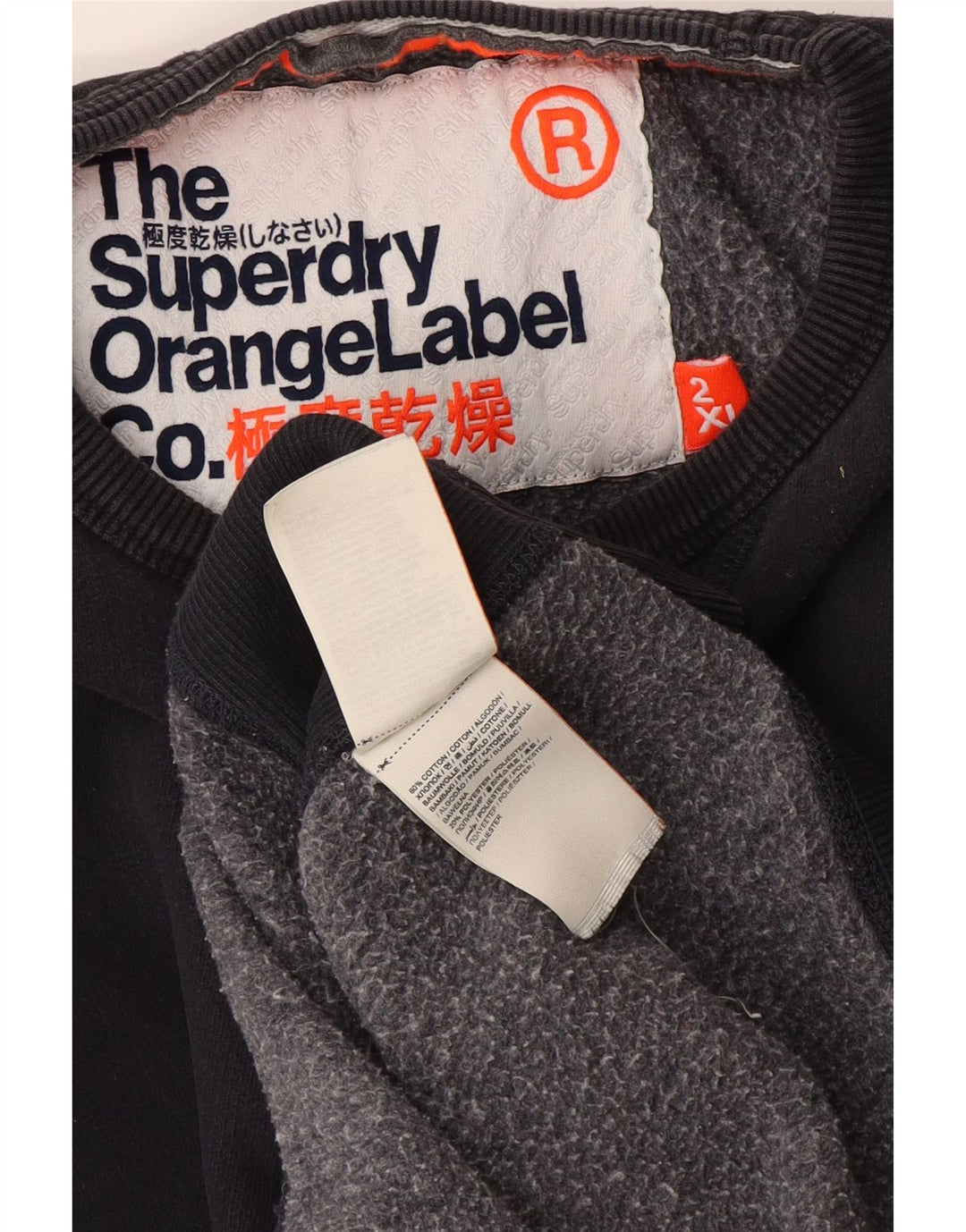 Superdry Herren-Sweatshirt-Pullover 2XL aus schwarzer Baumwolle