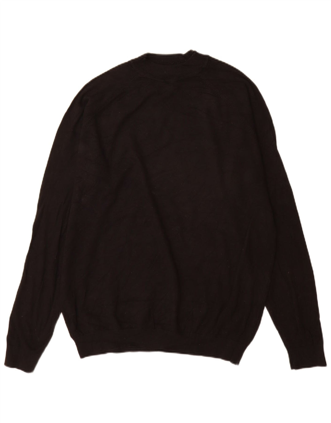 Zara Herren-Pullover mit Rollkragen, groß, schwarze Viskose