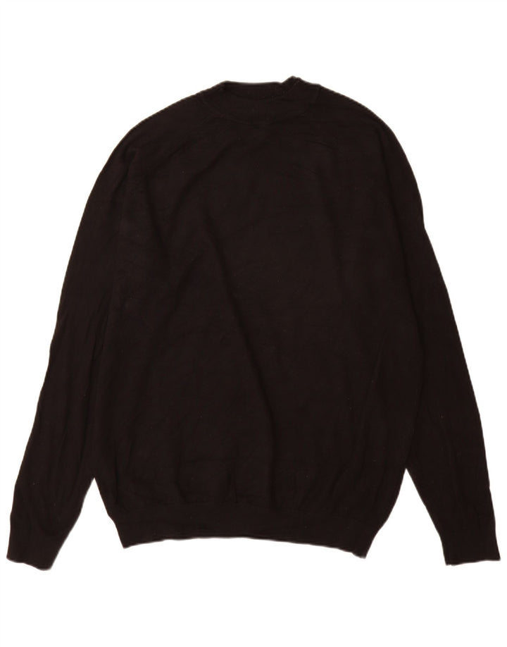 Zara Herren-Pullover mit Rollkragen, groß, schwarze Viskose