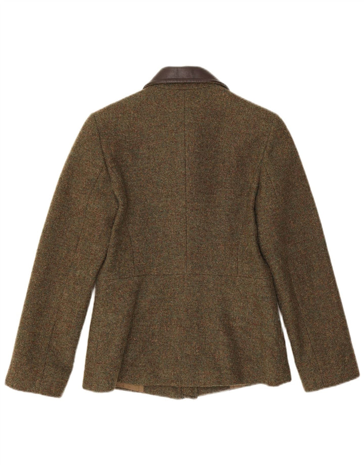 Max & Co. Damen-Blazerjacke mit durchgehendem Reißverschluss, Größe S, Khaki, Wolle