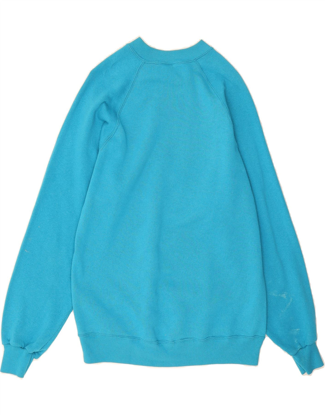 JERZEES Mens Slim Sweatshirt Jumper UK 42/44 Large Turquoise Cotton Vintage Jerzees and Second-Hand Jerzees from Messina Hembry 