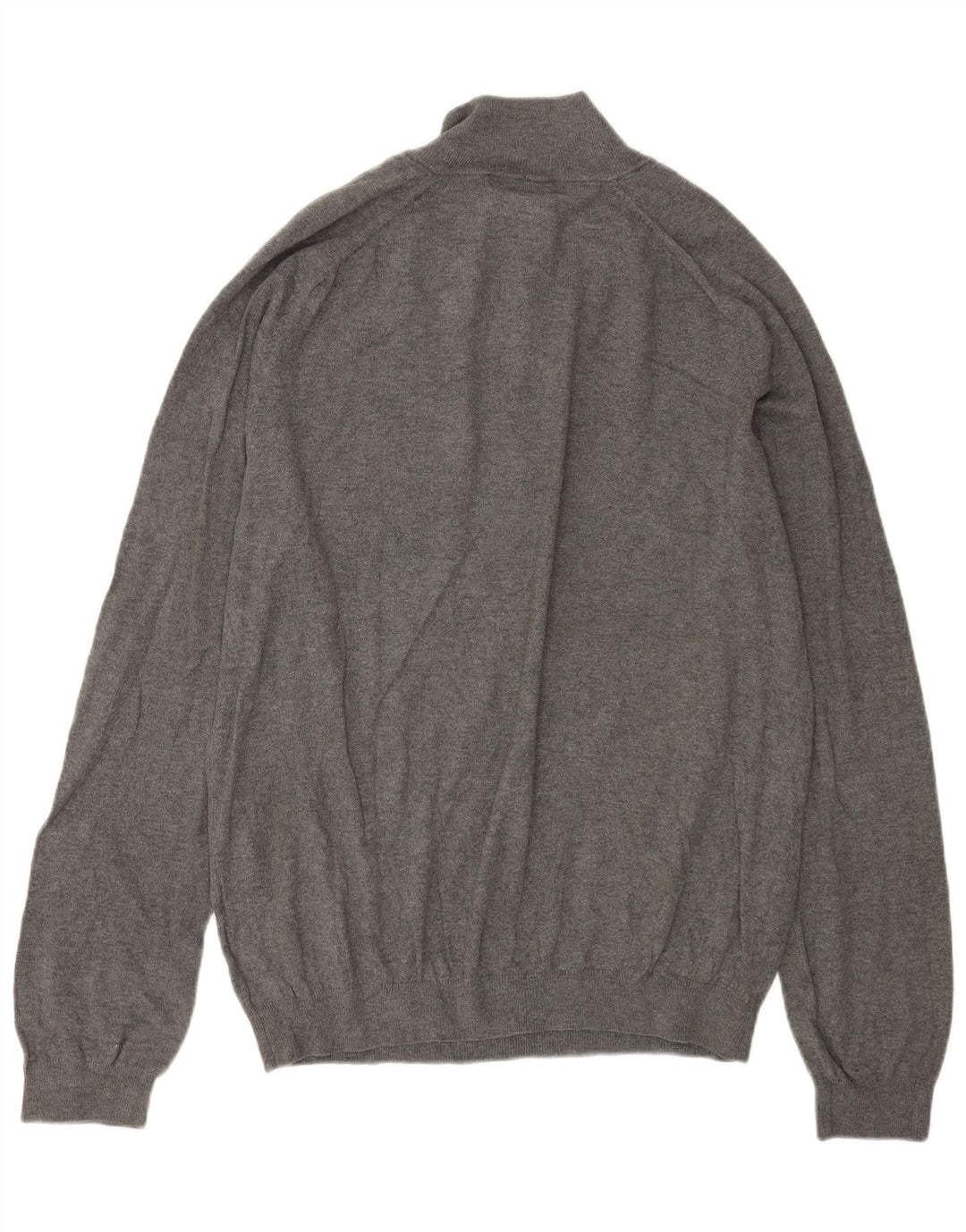 EDDIE BAUER Herren-Pullover mit Reißverschluss am Hals, große graue Baumwolle
