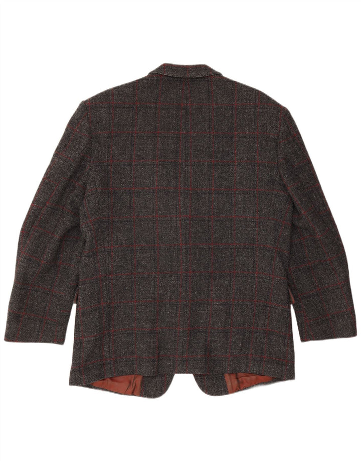 Scirocco Herren-Blazer aus Harris-Tweed mit 2 Knöpfen, Gr. 40, groß, grau kariert